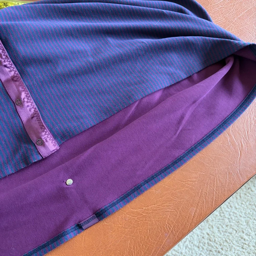 Lululemon Vinyasa Scarf Rulu Hyper Stripe Plum Purple Reversible Snap Wrap